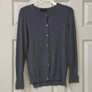 Zara Gray Button-Up Cardigan